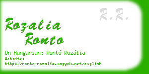 rozalia ronto business card
