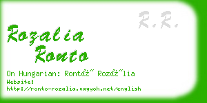 rozalia ronto business card